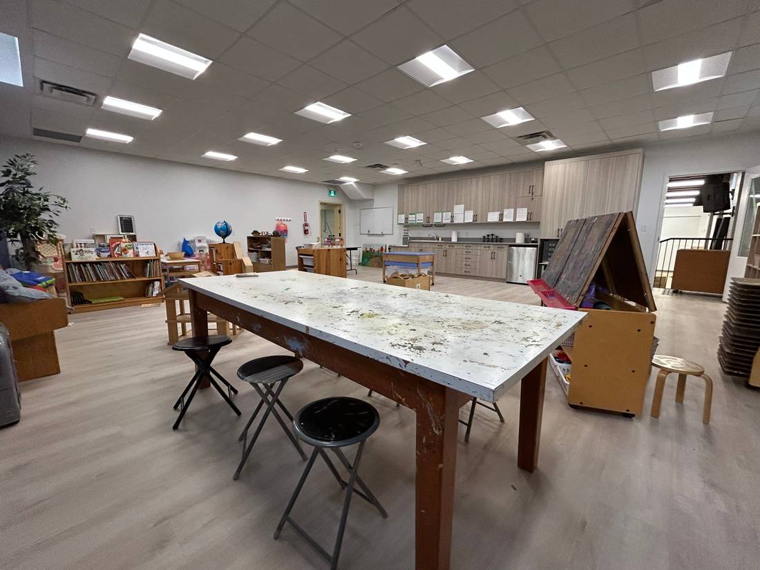 Art room with craft tables